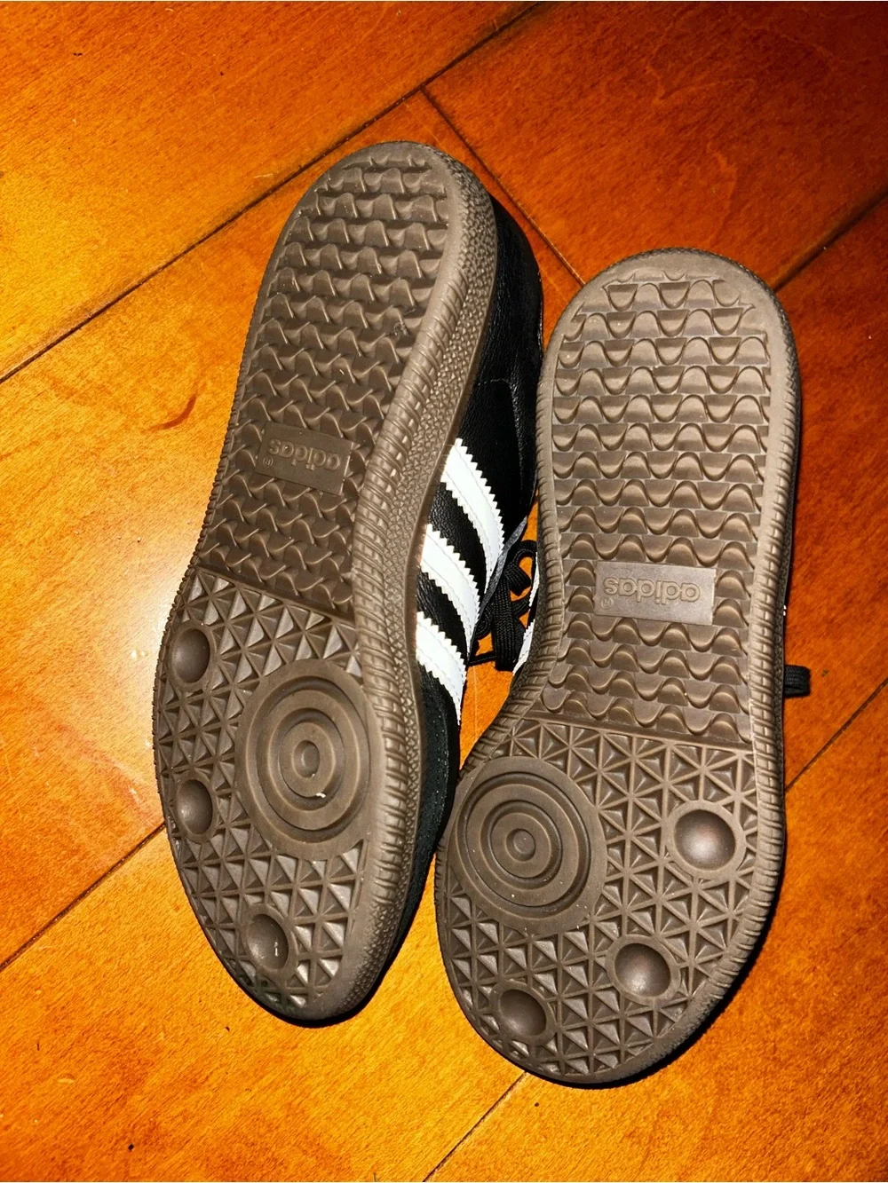 Adidas Black Samba Sneakers with White Stripes. Size 1